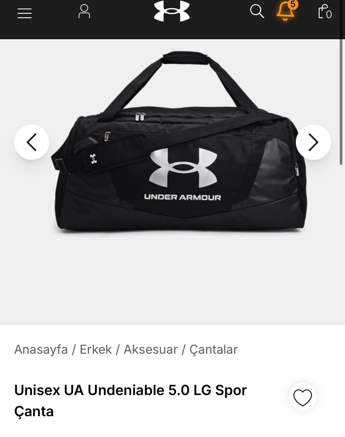 Unisex UA Spor Çanta 5L 1